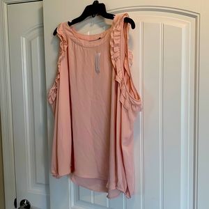 7th Avenue Design Studio NY&Co, pink, cold shoulder long sleeve blouse